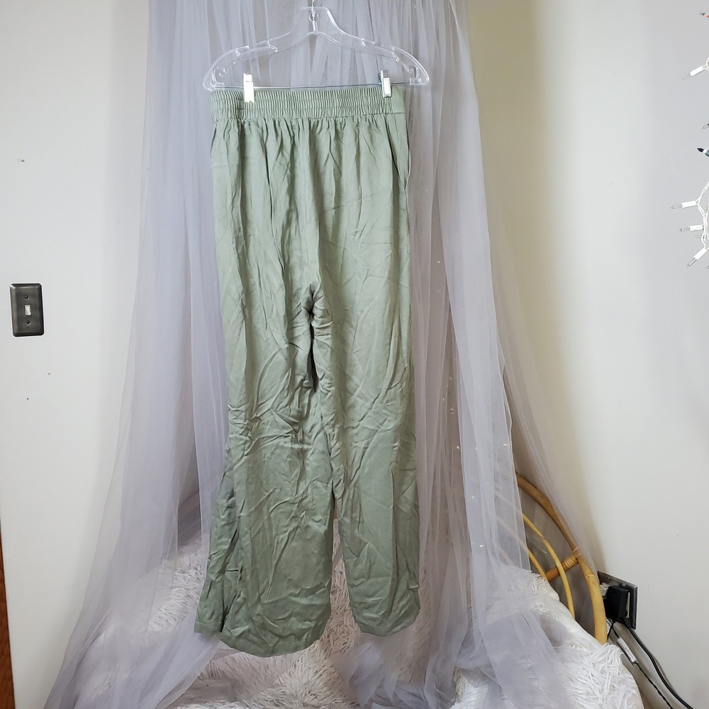 Scandi Girl Y2K Career Wide Leg Dress Pants Business Pleated Macys Green Size M - Picture 3 of 6